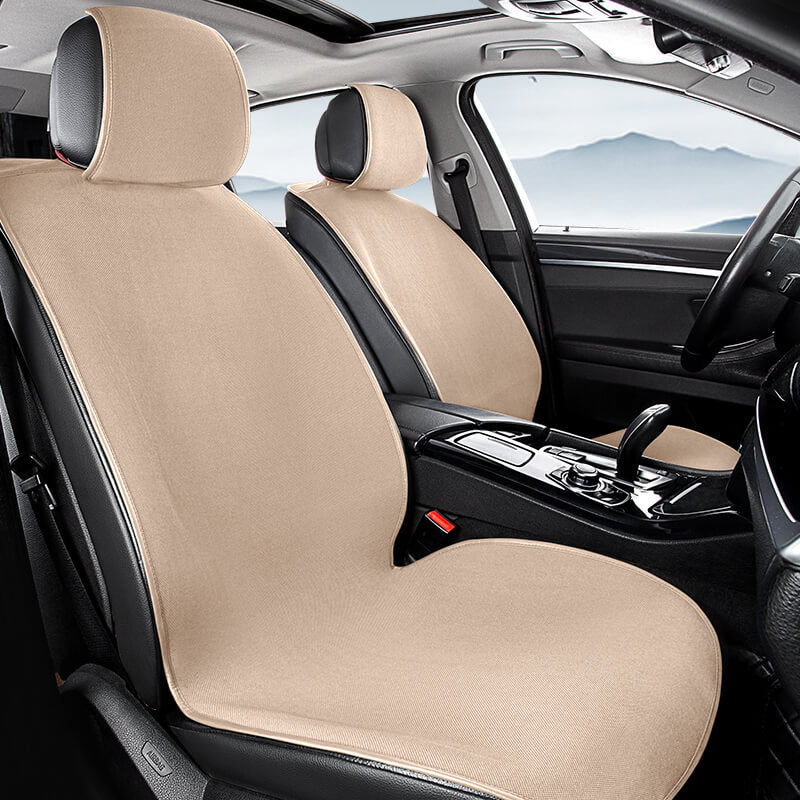 Rynx | Chenille Anti-Scratch Breathable Seat Cover Front Car Seats Complete Set Khaki