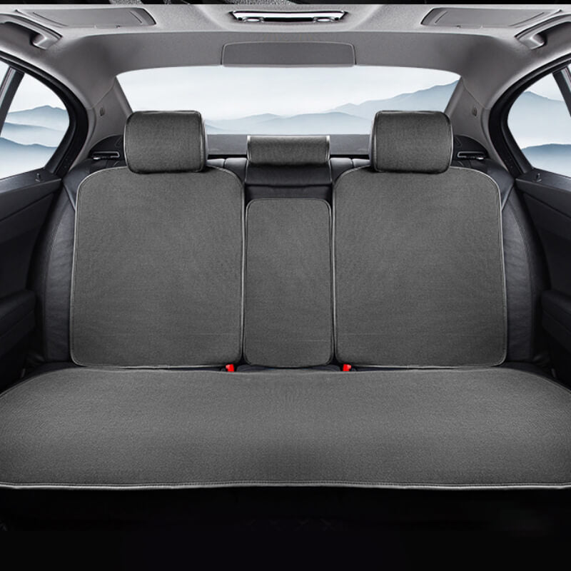 Rynx | Chenille Anti-Scratch Breathable Seat Cover Front Car Seats Complete Set Gray Rear bench seat