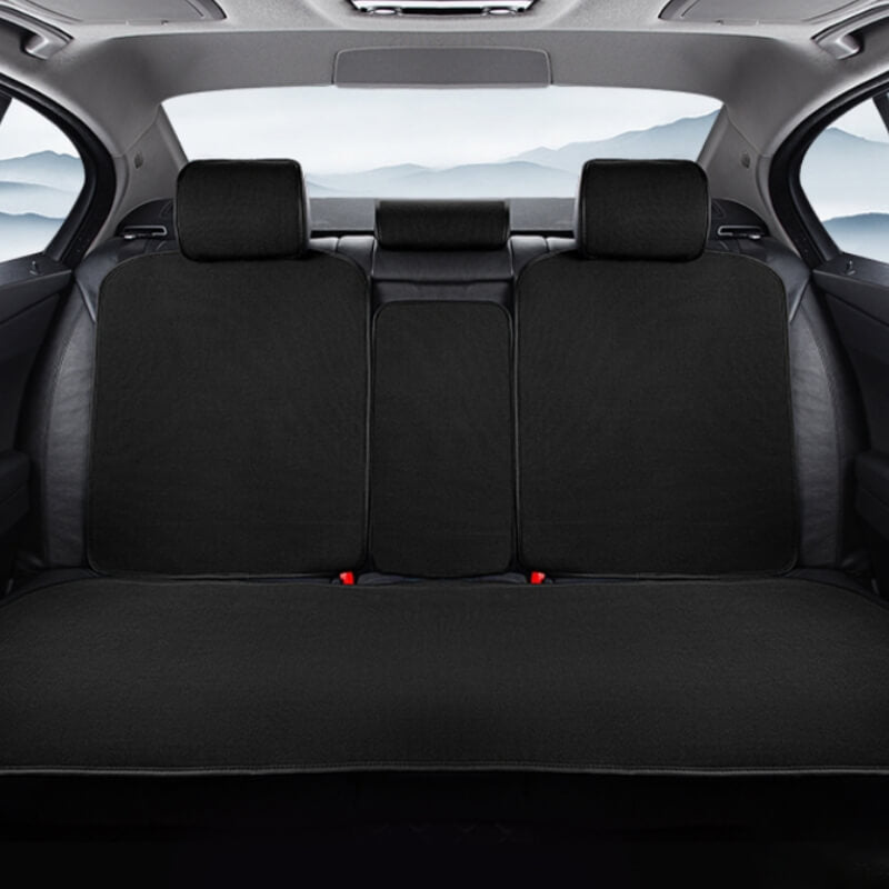 Rynx | Chenille Anti-Scratch Breathable Seat Cover Front Car Seats Complete Set Black Rear bench seat