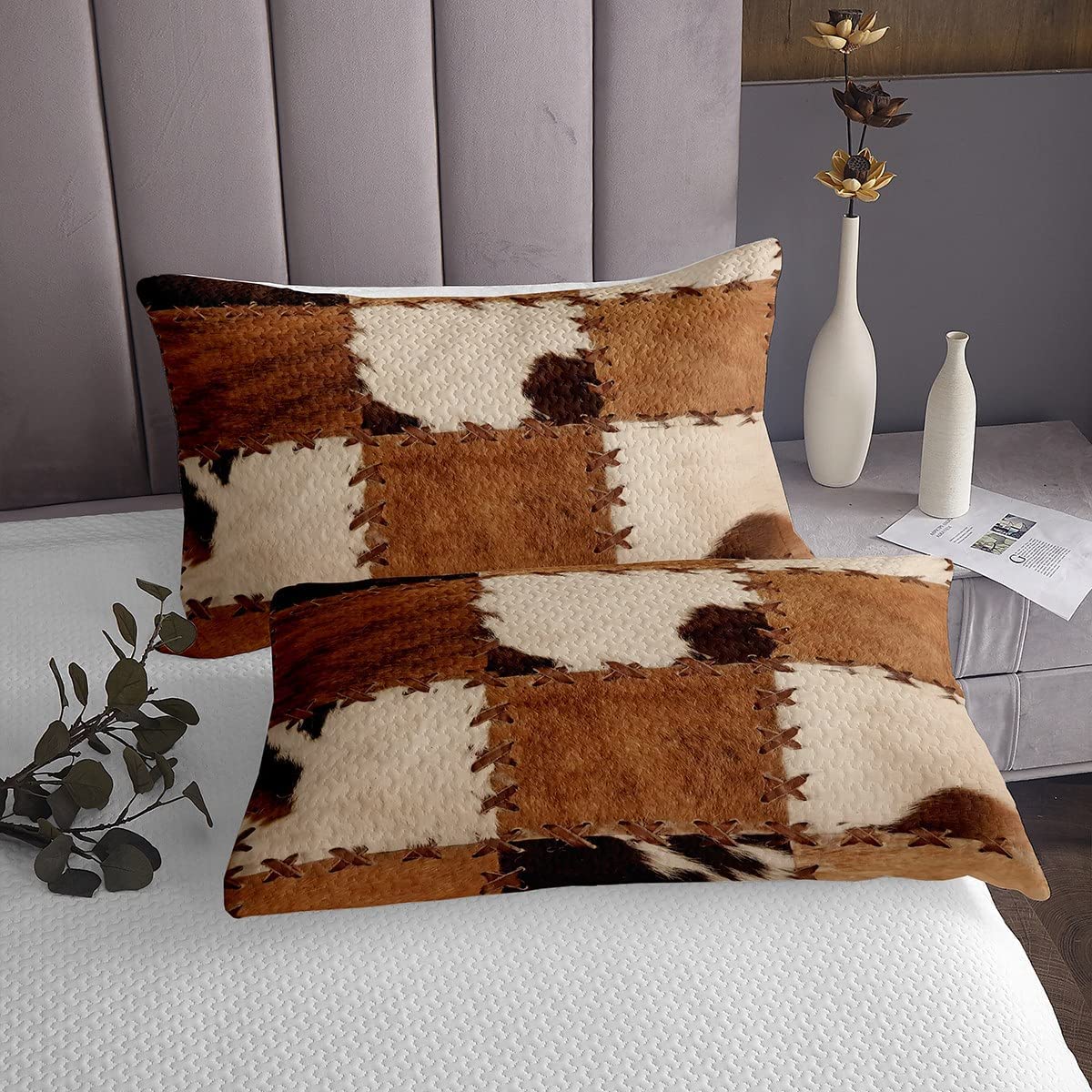 Rynx | Cowhide Patchwork Bedding Set
