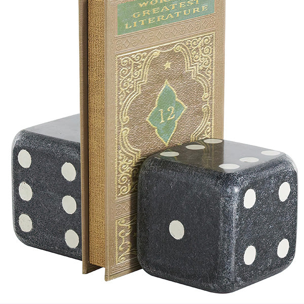 Rynx | Black Marble Cube Bookends, Set of Two