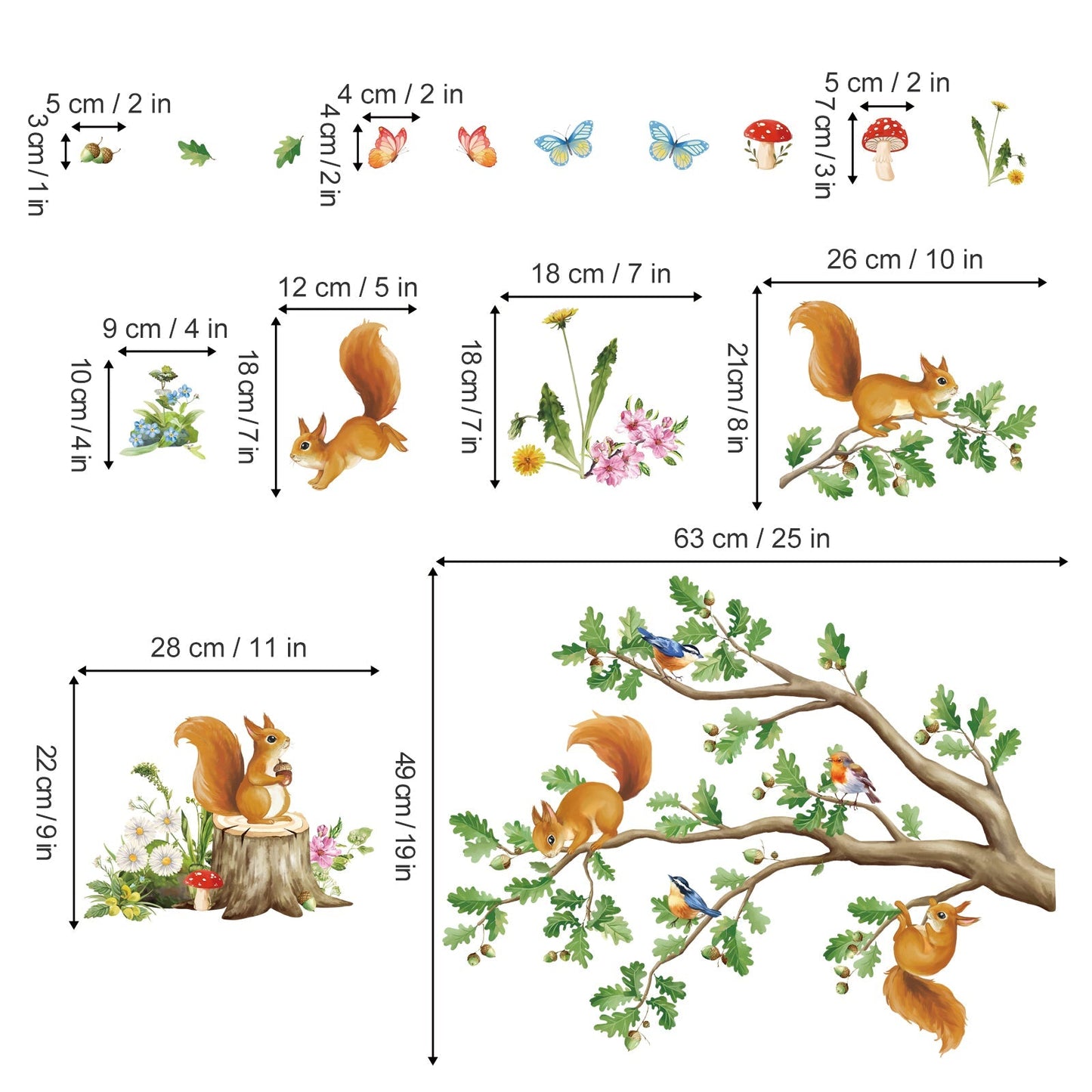 Rynx | Forest animals wall stickers decorations