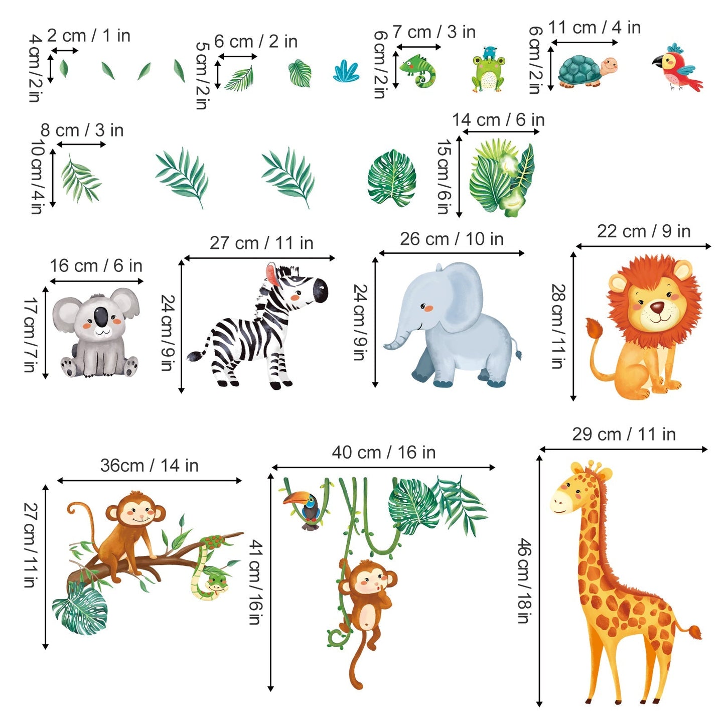 Rynx | Jungle animals wall stickers
