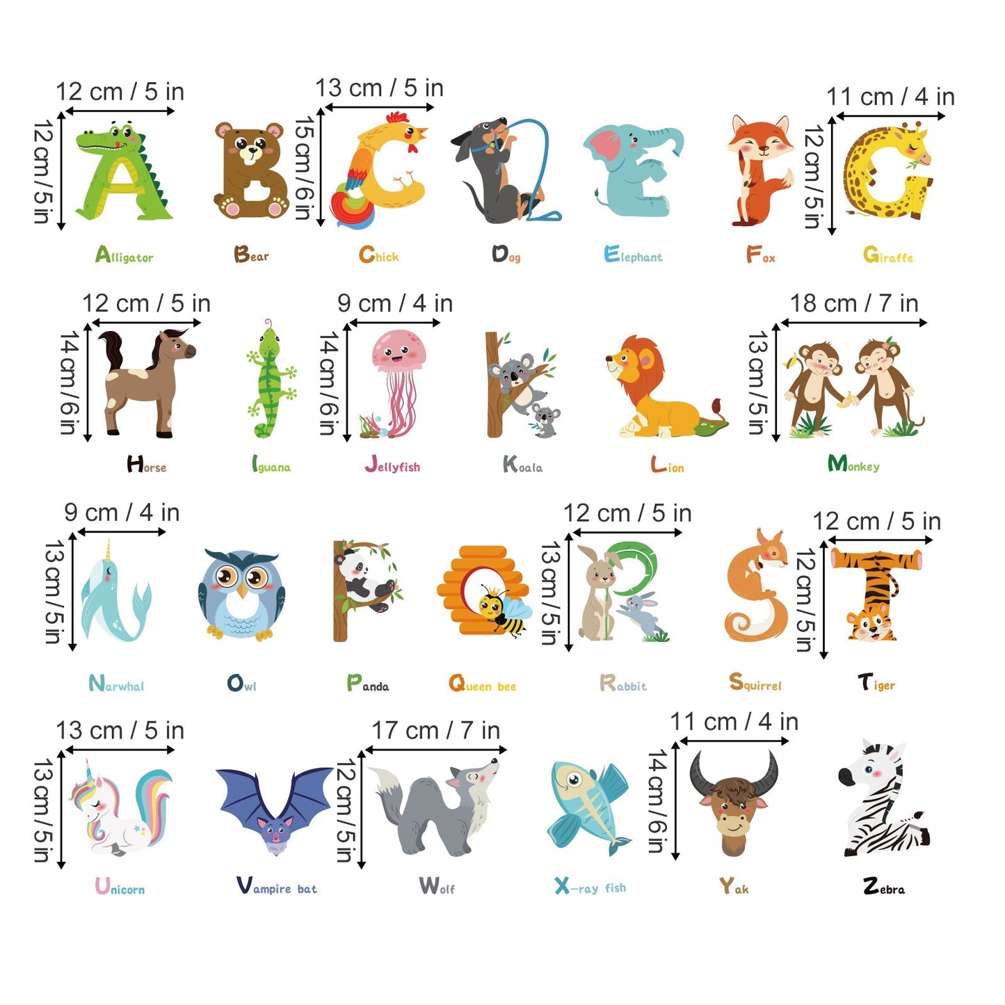 Rynx | Animal Alphabet ABC Wall Tattoos