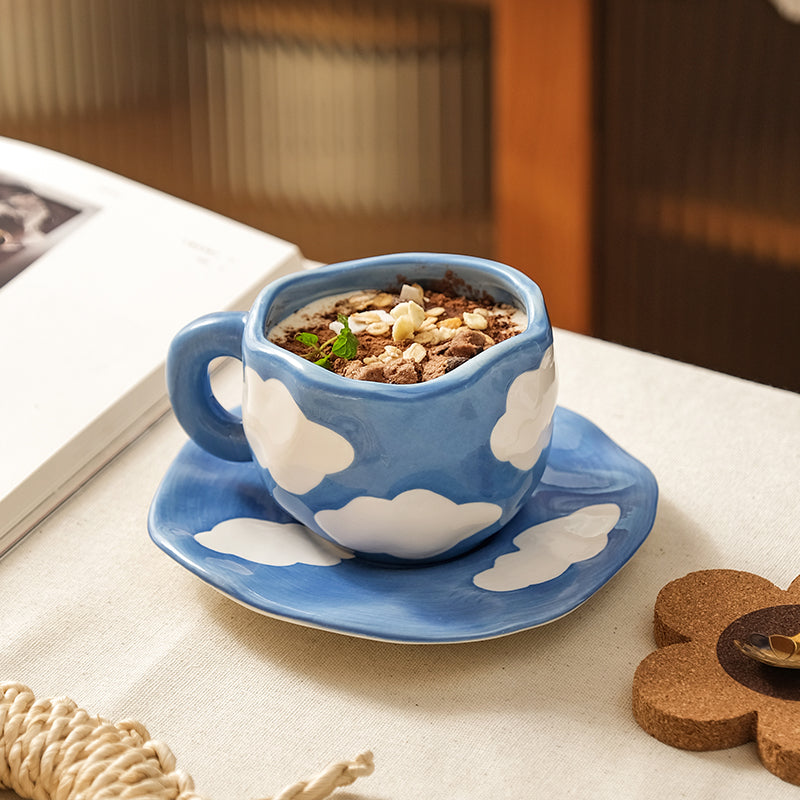Rynx Retro hand-painted cup and saucer set