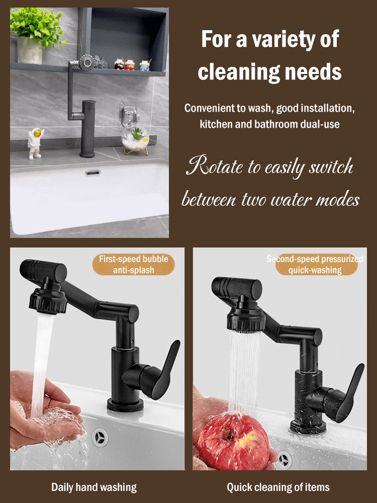 Rynx | Redatable 1080° Faucet – Robot Arm Design & 2 Spray Types