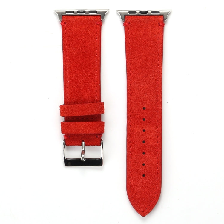 Rynx | Frosted Genuine Leather Watch Band for Apple Watch Series 7 41mm / 6 & SE & 5 & 4 40mm / 3 & 2 & 1 38mm (Red)