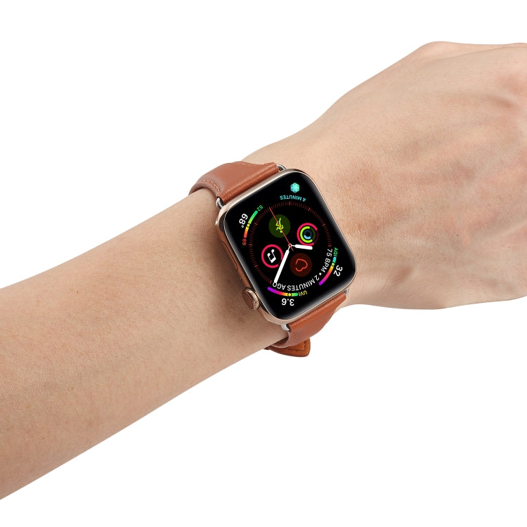 Rynx | Genuine Leather Bracelet for Apple Watch Series 7 41mm / 6 & SE & 5 & 4 40mm / 3 & 2 & 1 38mm (Brown)