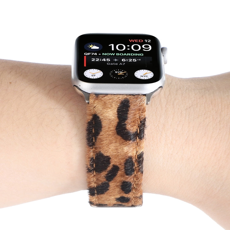 Rynx | Horsehair Fluffy Leopard Pattern Leather Bracelet For Apple Watch Series 7 41mm / 6 & SE & 5 & 4 40mm / 3 & 2 & 1 38mm(3)