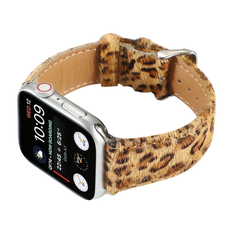 Rynx | Horsehair Fluffy Leopard Pattern Leather Watch Band for Apple Watch Series 7 41mm / 6 & SE & 5 & 4 40mm / 3 & 2 & 1 38mm(5)