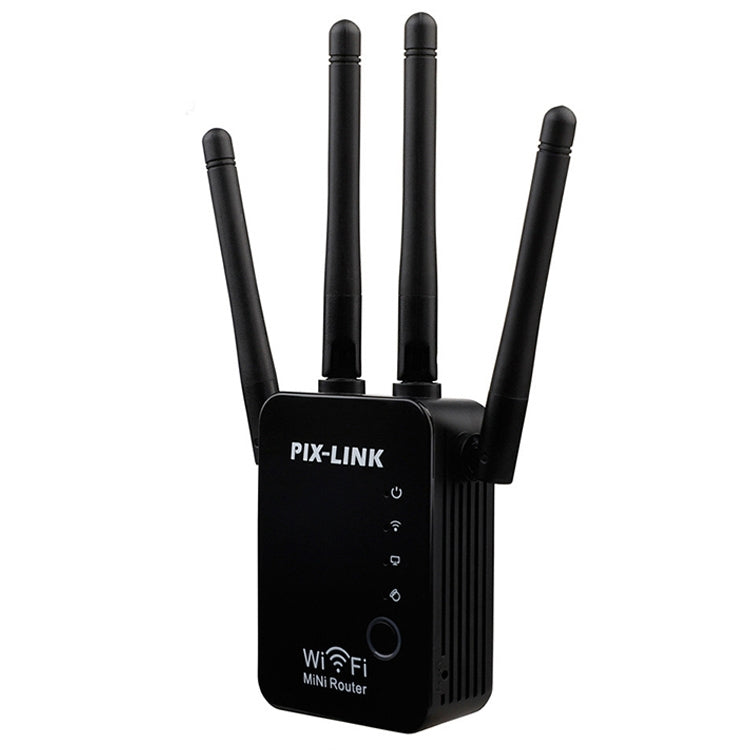 Rynx | Wireless Smart WiFi Router Repeater with 4 WiFi Antennas, Plug Specification: EU Plug (Black)