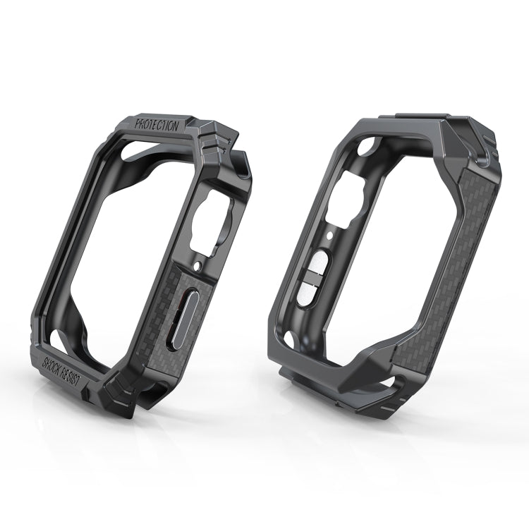 Rynx | Carbon fiber contrast color protective case for Apple Watch Series 6 & SE & 5 & 4 44mm (Pewter)