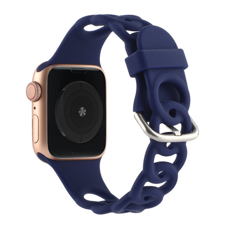 Rynx | Hollow Silicone Watch Band for Apple Watch Series 9&8&7 41mm / SE 3&SE 2&6&SE&5&4 40mm / 3&2&1 38mm (Dark Blue)