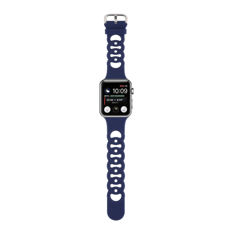 Rynx | Hollow Silicone Watch Band for Apple Watch Series 9&8&7 41mm / SE 3&SE 2&6&SE&5&4 40mm / 3&2&1 38mm (Dark Blue)