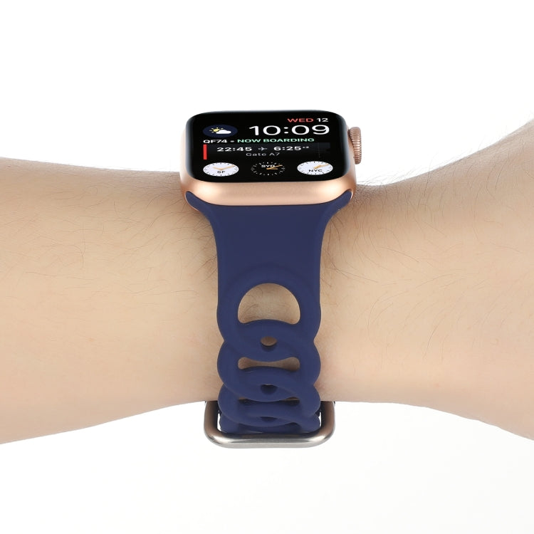 Rynx | Hollow Silicone Watch Band for Apple Watch Series 9&8&7 41mm / SE 3&SE 2&6&SE&5&4 40mm / 3&2&1 38mm (Dark Blue)