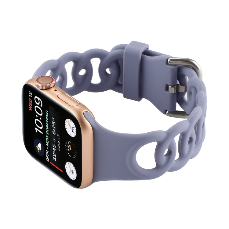 Rynx | Hollow Silicone Watch Band for Apple Watch Series 9&8&7 41mm / SE 3&SE 2&6&SE&5&4 40mm / 3&2&1 38mm (Light Purple)