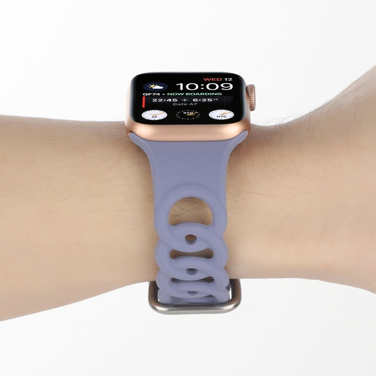 Rynx | Hollow Silicone Watch Band for Apple Watch Series 9&8&7 41mm / SE 3&SE 2&6&SE&5&4 40mm / 3&2&1 38mm (Light Purple)