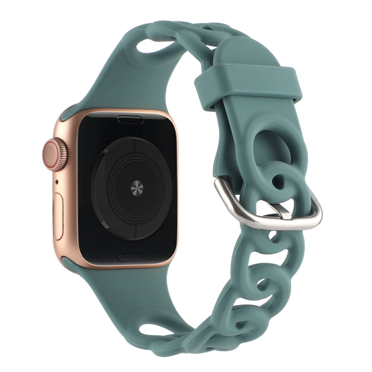 Rynx | Hollow Silicone Watch Band for Apple Watch Series 9&8&7 41mm / SE 3&SE 2&6&SE&5&4 40mm / 3&2&1 38mm (Green)