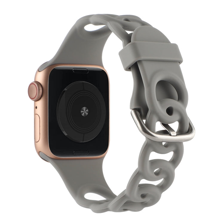 Rynx | Hollow Silicone Watch Band for Apple Watch Series 9&8&7 41mm / SE 3&SE 2&6&SE&5&4 40mm / 3&2&1 38mm (Gray)
