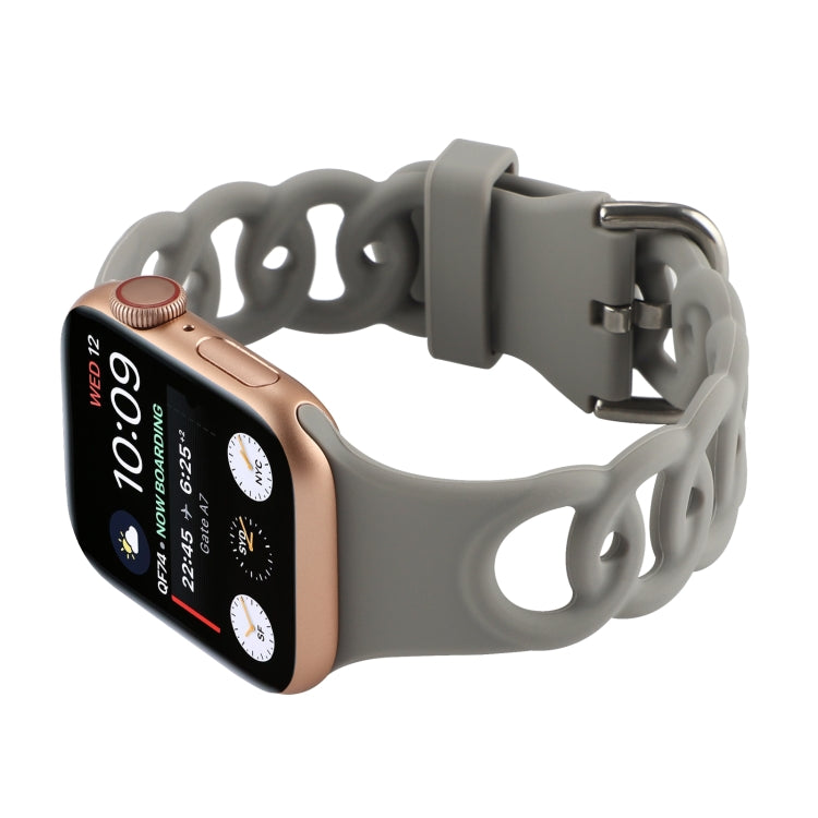 Rynx | Hollow Silicone Watch Band for Apple Watch Series 9&8&7 41mm / SE 3&SE 2&6&SE&5&4 40mm / 3&2&1 38mm (Gray)