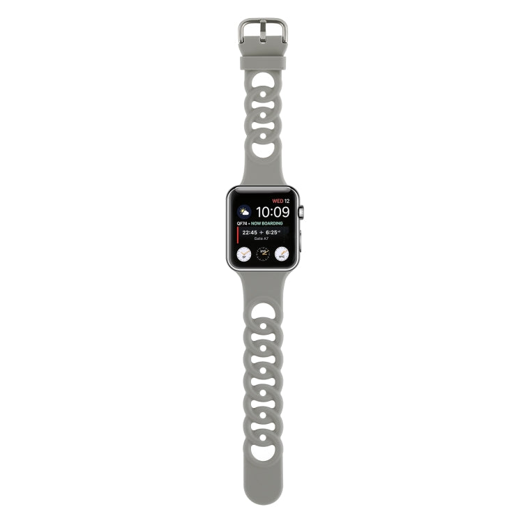 Rynx | Hollow Silicone Watch Band for Apple Watch Series 9&8&7 41mm / SE 3&SE 2&6&SE&5&4 40mm / 3&2&1 38mm (Gray)