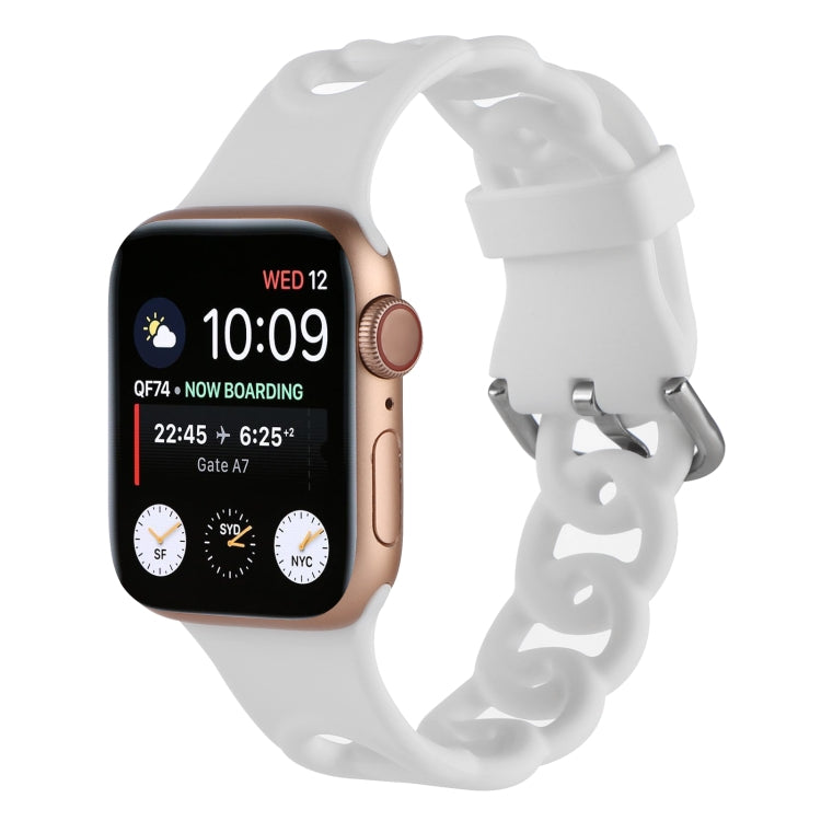 Rynx | Hollow Silicone Watch Band for Apple Watch Ultra 49 mm & Watch Ultra 2 49 mm / Series 9 & 8 & 7 45 mm / SE 3 & SE 2 & 6 & SE & 5 & 4 44 mm / 3 & 2 & 1 42 mm (White)