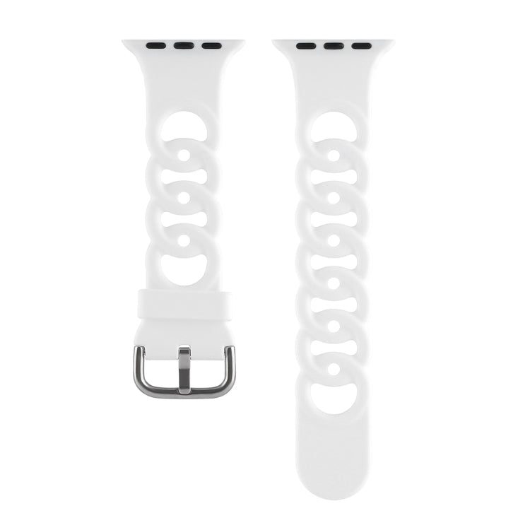 Rynx | Hollow Silicone Watch Band for Apple Watch Ultra 49 mm & Watch Ultra 2 49 mm / Series 9 & 8 & 7 45 mm / SE 3 & SE 2 & 6 & SE & 5 & 4 44 mm / 3 & 2 & 1 42 mm (White)