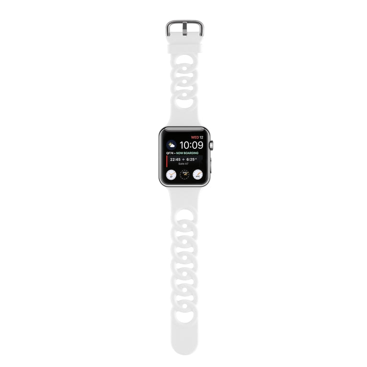Rynx | Hollow Silicone Watch Band for Apple Watch Ultra 49 mm & Watch Ultra 2 49 mm / Series 9 & 8 & 7 45 mm / SE 3 & SE 2 & 6 & SE & 5 & 4 44 mm / 3 & 2 & 1 42 mm (White)