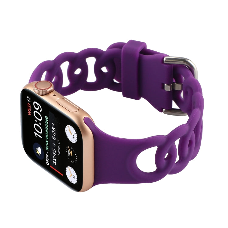 Rynx | Hollow Silicone Watch Band for Apple Watch Ultra 49mm & Watch Ultra 2 49mm / Series 9 & 8 & 7 45mm / SE 3 & SE 2 & 6 & SE & 5 & 4 44mm / 3 & 2 & 1 42mm (Dark Purple)