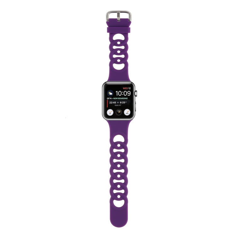 Rynx | Hollow Silicone Watch Band for Apple Watch Ultra 49mm & Watch Ultra 2 49mm / Series 9 & 8 & 7 45mm / SE 3 & SE 2 & 6 & SE & 5 & 4 44mm / 3 & 2 & 1 42mm (Dark Purple)