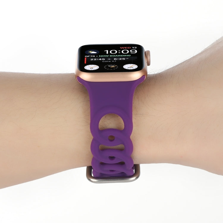 Rynx | Hollow Silicone Watch Band for Apple Watch Ultra 49mm & Watch Ultra 2 49mm / Series 9 & 8 & 7 45mm / SE 3 & SE 2 & 6 & SE & 5 & 4 44mm / 3 & 2 & 1 42mm (Dark Purple)