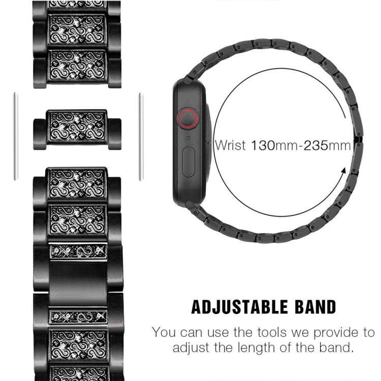 Rynx | Diamond Metal Watch Band for Apple Watch Series 9&8&7 41mm / SE 3&SE 2&6&SE&5&4 40mm / 3&2&1 38mm (Black)
