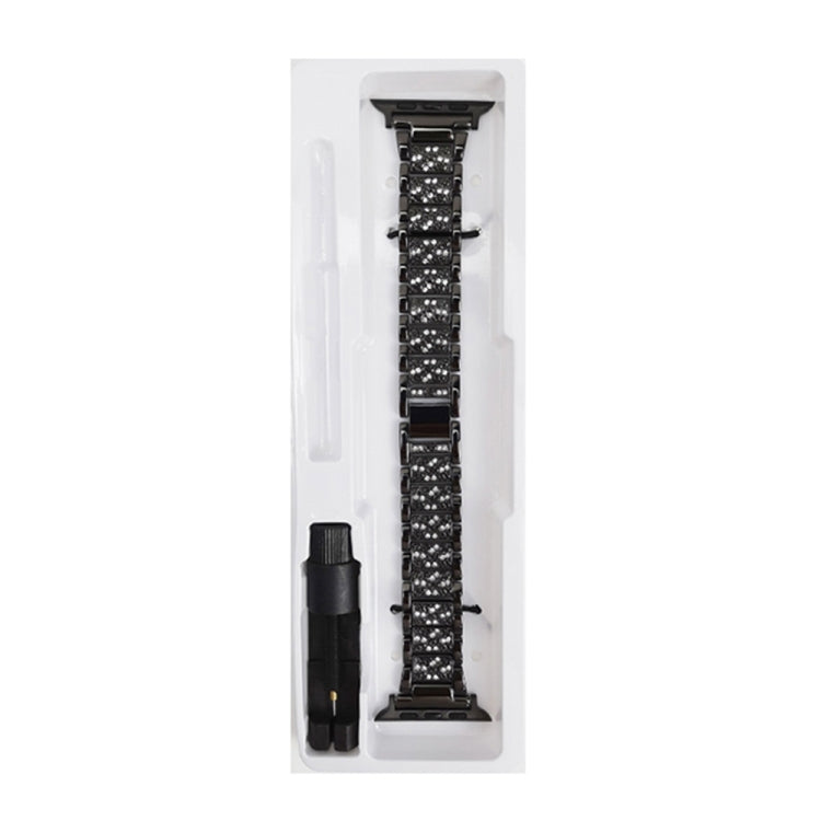Rynx | Diamond Metal Watch Band for Apple Watch Series 9&8&7 41mm / SE 3&SE 2&6&SE&5&4 40mm / 3&2&1 38mm (Black)