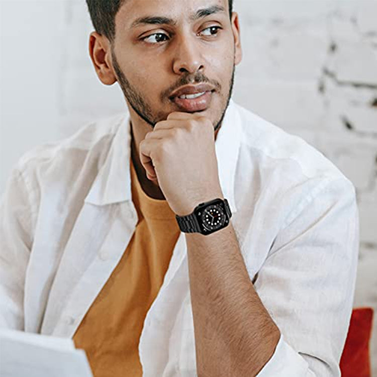 Rynx | 5-pearls stainless steel bracelet for Apple Watch Series 9&8&7 41mm / SE 3&SE 2&6&SE&5&4 40mm / 3&2&1 38mm (Black)