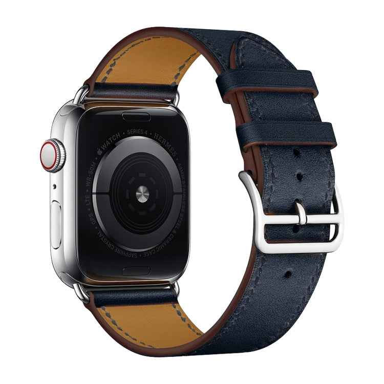 Rynx | For Apple Watch Series 7 41mm / 6 & SE & 5 & 4 40mm / 3 & 2 & 1 38mm Leather Watch Strap (Navy Blue)