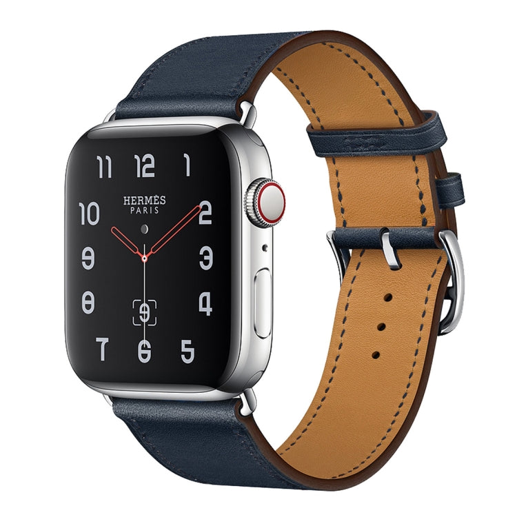 Rynx | For Apple Watch Series 7 41mm / 6 & SE & 5 & 4 40mm / 3 & 2 & 1 38mm Leather Watch Strap (Navy Blue)