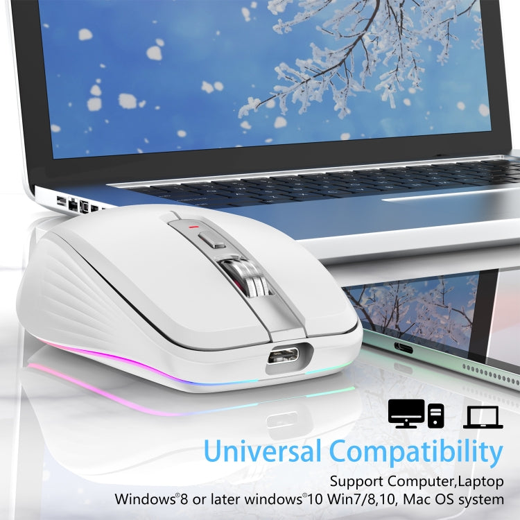 Rynx | HXSJ M303 2400DPI Dual Mode 2.4GHz + Bluetooth 5.1 Wireless Mouse (White)