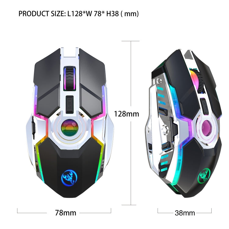 Rynx | HXSJ T30 2400DPI RGB 2.4GHz Wireless Mouse (Metallic Gray)