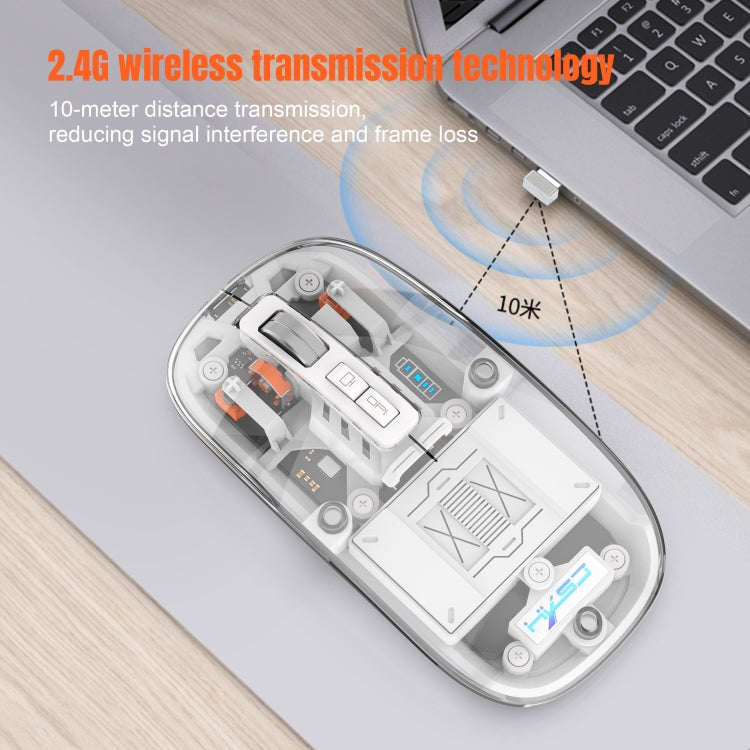 Rynx | HXSJ T900 Transparent Magnet Three-Mode Wireless Gaming Mouse (Orange)