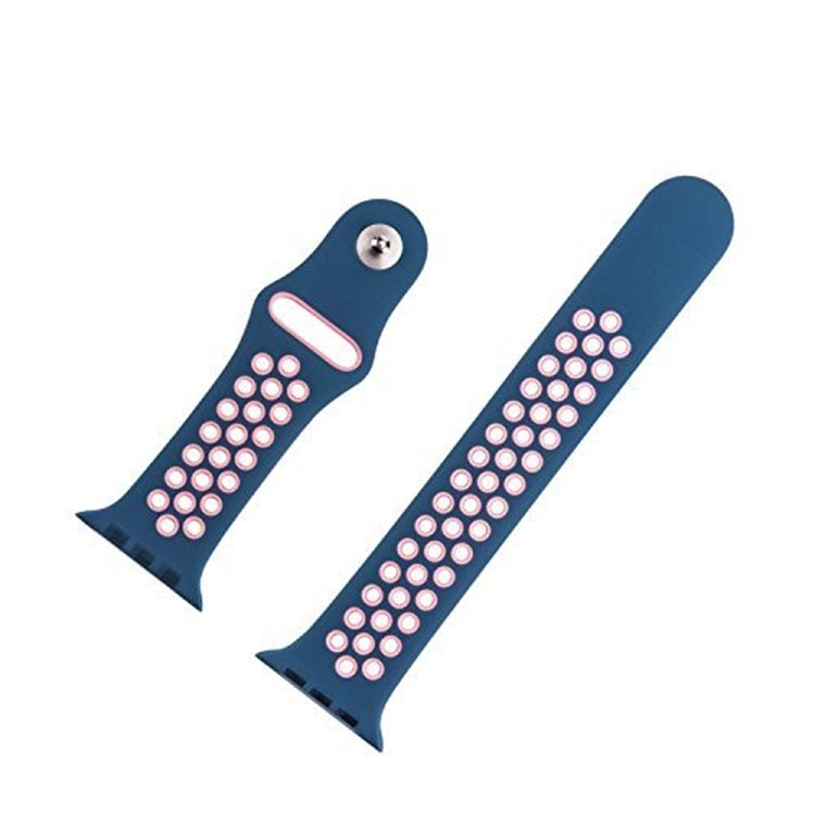Rynx | For Apple Watch Series 7 41mm / 6 & SE & 5 & 4 40mm / 3 & 2 & 1 38mm Sport Silicone Watch Band Standard Edition (Blue Pink)