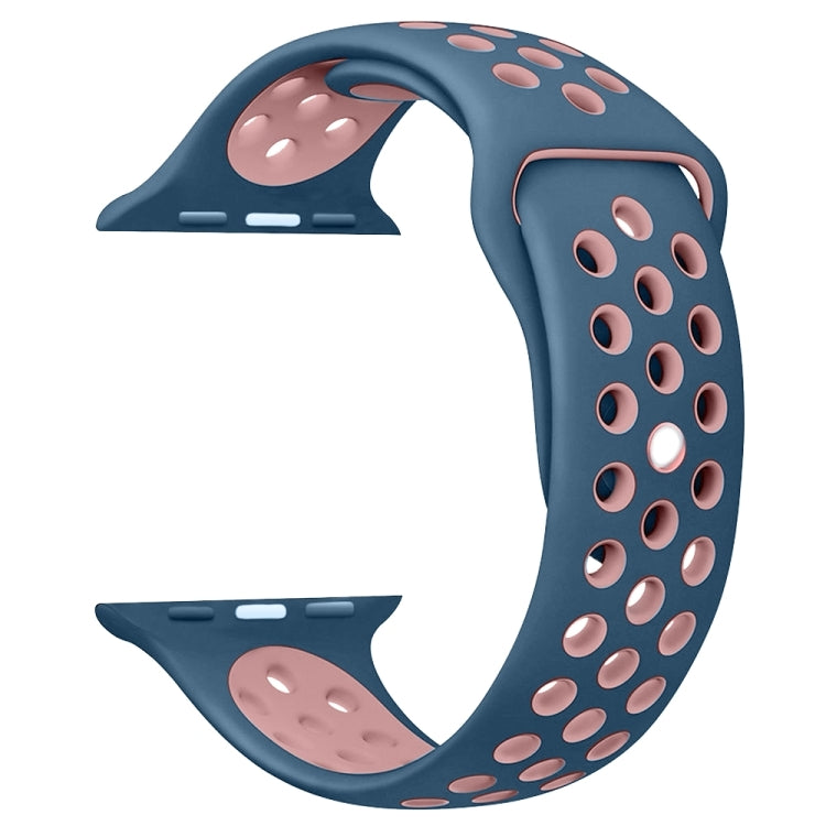 Rynx | For Apple Watch Series 7 41mm / 6 & SE & 5 & 4 40mm / 3 & 2 & 1 38mm Sport Silicone Watch Band Standard Edition (Blue Pink)