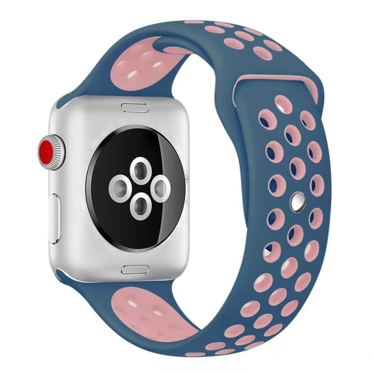 Rynx | For Apple Watch Series 7 41mm / 6 & SE & 5 & 4 40mm / 3 & 2 & 1 38mm Sport Silicone Watch Band Standard Edition (Blue Pink)