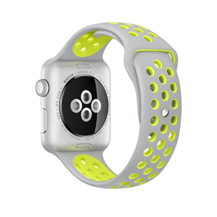 Rynx | For Apple Watch Series 7 41mm / 6 & SE & 5 & 4 40mm / 3 & 2 & 1 38mm Sport Silicone Watch Strap Standard Edition (Gray Yellow)
