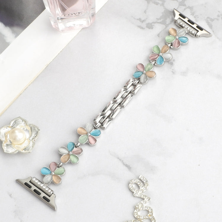 Rynx | For Apple Watch Series 2 38mm 5-petal Flower Zinc Alloy Chain Bracelet (Silver Color)