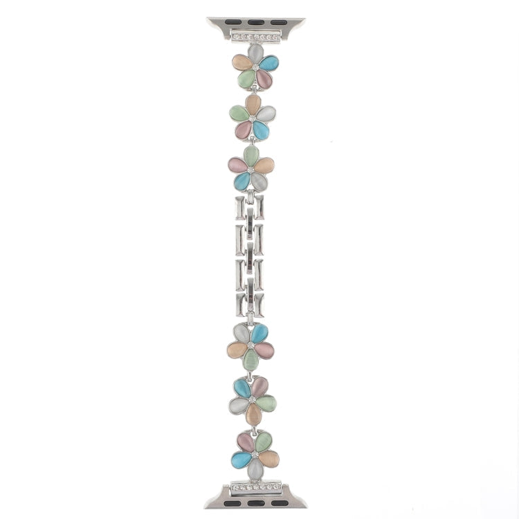 Rynx | For Apple Watch Series 2 38mm 5-petal Flower Zinc Alloy Chain Bracelet (Silver Color)