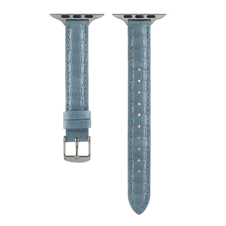Rynx | For Apple Watch Series 9 45mm Slim Crocodile Leather Band (Light Blue)