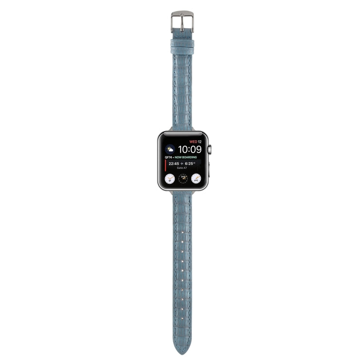 Rynx | For Apple Watch Series 9 45mm Slim Crocodile Leather Band (Light Blue)