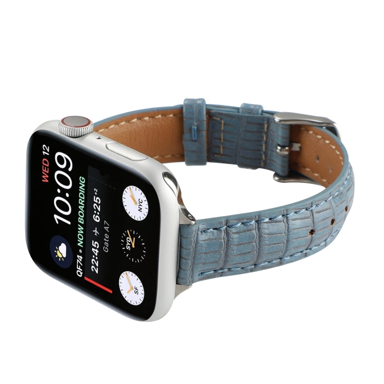 Rynx | For Apple Watch Series 9 45mm Slim Crocodile Leather Band (Light Blue)