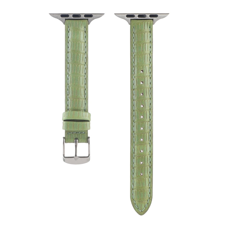 Rynx | For Apple Watch Series 6 44mm Slim Crocodile Leather Watch Band (Light Green)