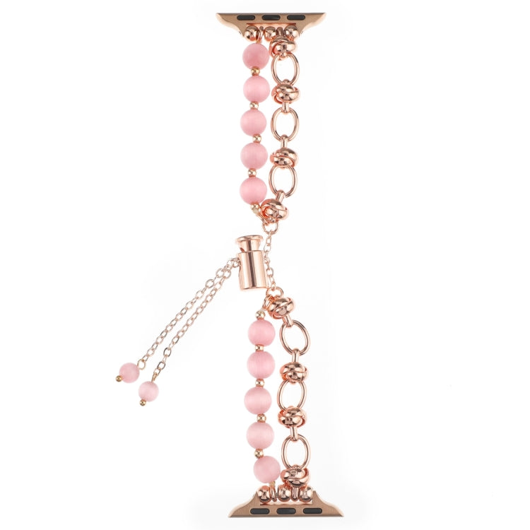 Rynx | For Apple Watch Series 5 40mm Pearl Chain Metal Strap Watch Band (Rose Gold)
